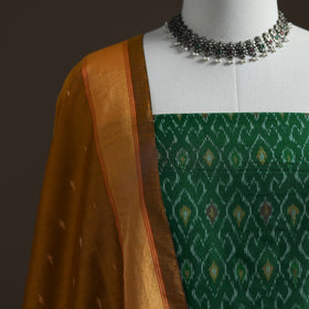 Pochampally Ikat Handloom Sico Unstitched Dress Material: Kurta with Dupatta 16