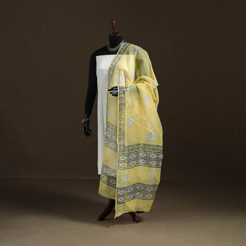 Akola Hand Block Print Natural Dyed Kota Doria Cotton Dupatta 24
