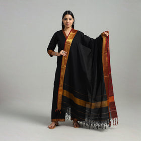 Buy Cotton Black Dharwad Kurta Set with Palazzo & Dupatta