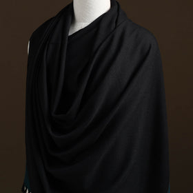 Black - Kumaun Handwoven Pure Merino Wool Shawl 08