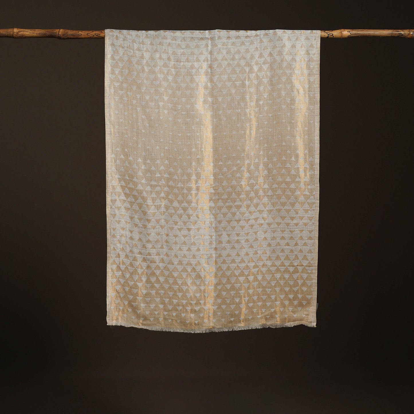 Pyramid Zari Weave Fine Wool Stole for Women 58