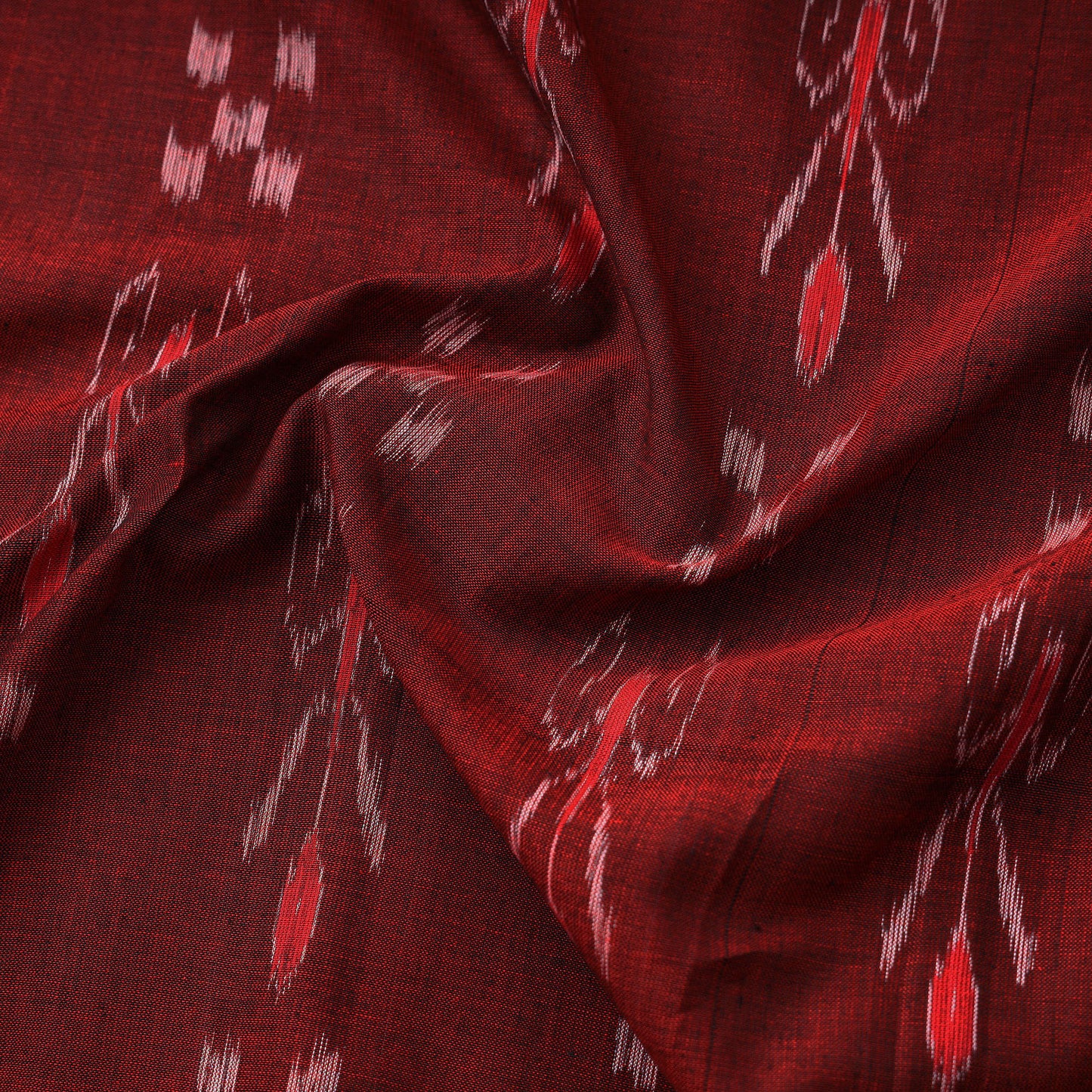 Red - Sambalpuri Ikat Weave Handloom Cotton Fabric 24