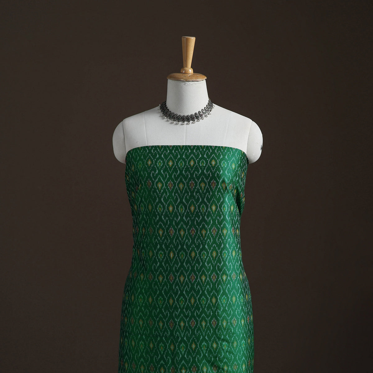 Pochampally Ikat Handloom Sico Unstitched Dress Material: Kurta with Dupatta 16
