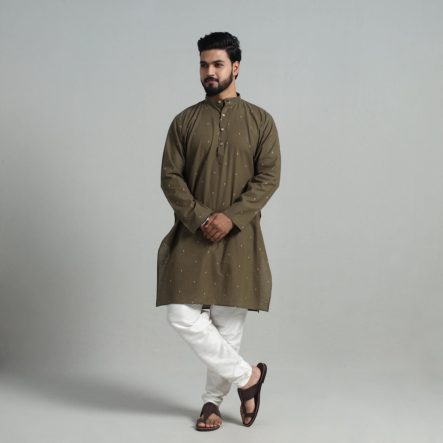 Cotton Long Jacquard Kurta for Men 10