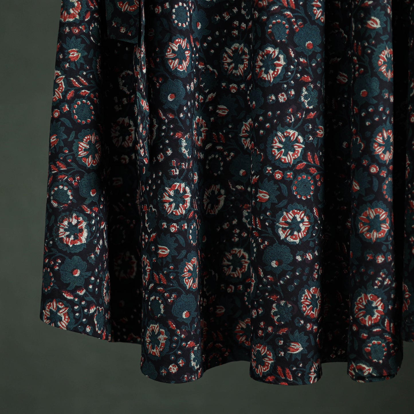 Bagru Hand Block Print Natural Dyed Cotton Wrap Around Skirt 29