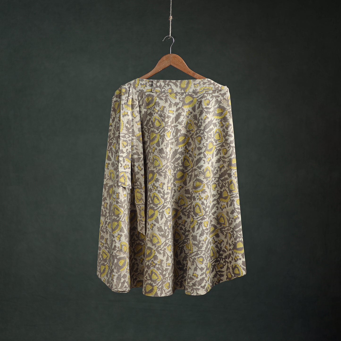 Bagru Hand Block Print Natural Dyed Cotton Wrap Around Skirt 30