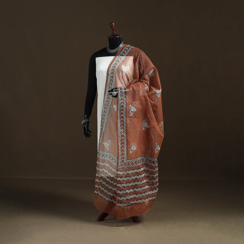 Akola Hand Block Print Natural Dyed Kota Doria Cotton Dupatta 25