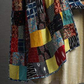 Multicolor - indigo reversible patchwork cotton dupatta 16