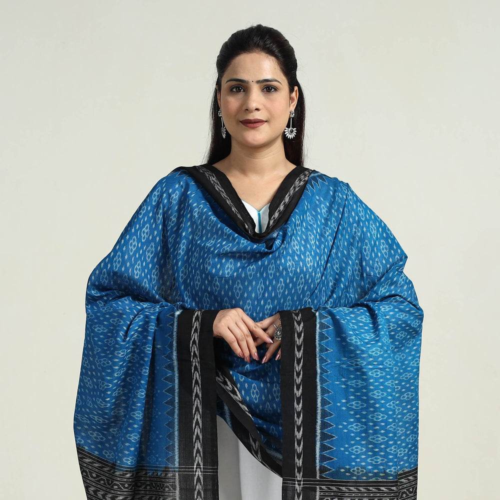 Blue - Sambalpuri Ikat Weave Handloom Cotton Dupatta 01