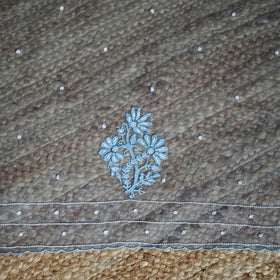 Lucknowi Chikankari Heavy Bead Work Pure Organza Silk Saree 12