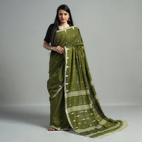 Handloom Cotton Phulia Jamdani Saree with Tassels
