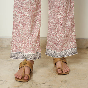 Red - Bagh Block Printed Cotton Kurta with Palazzo & Dupatta Set 04