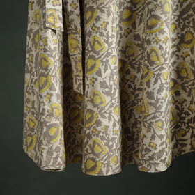 Bagru Hand Block Print Natural Dyed Cotton Wrap Around Skirt 30