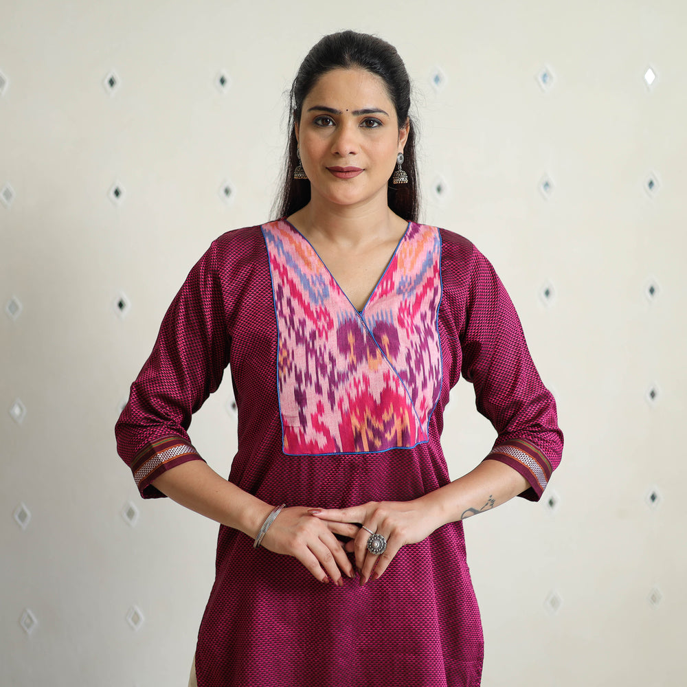 Purple - Traditional Cotton Khun Straight Kurta for Women 14