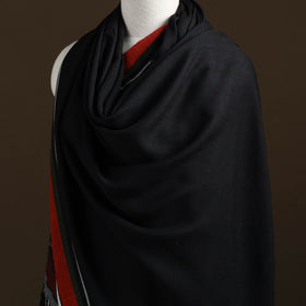 Black - kumaun handwoven pure merino wool shawl 09