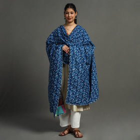 Multicolor - indigo reversible patchwork cotton dupatta 16