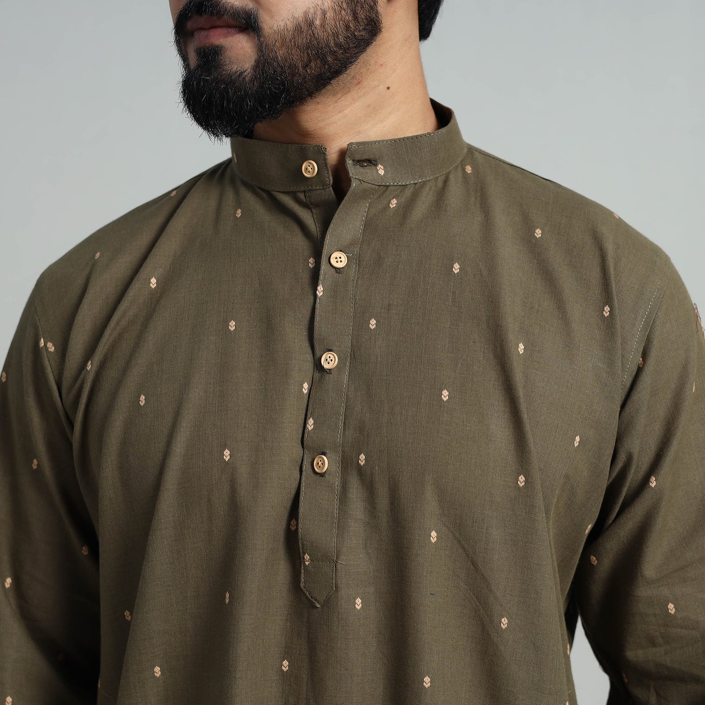 Cotton Long Jacquard Kurta for Men 10