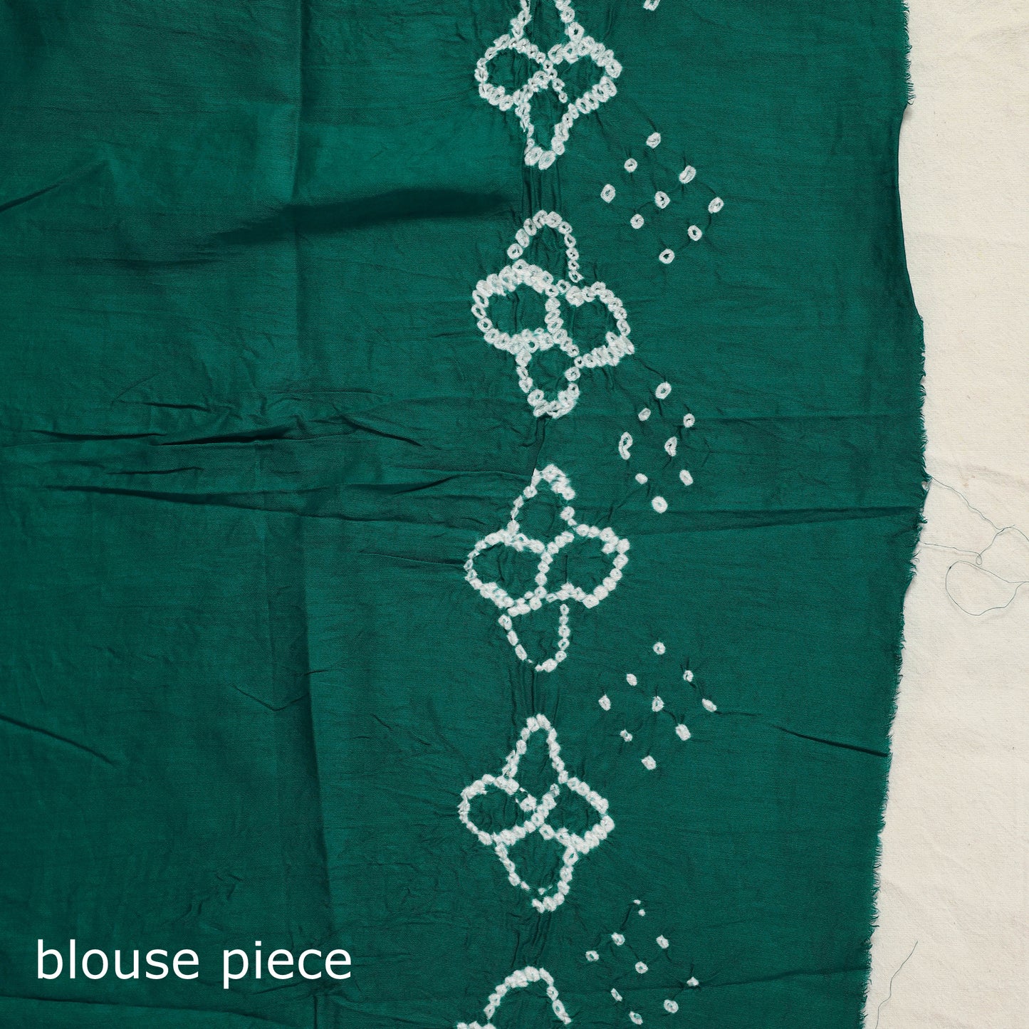 Green - kutch bandhani tie-dye cotton saree with blouse