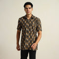 Buy Green Pochampally Ikat Weave Cotton Men Half Sleeve Shirt 03 Online at iTokri.com