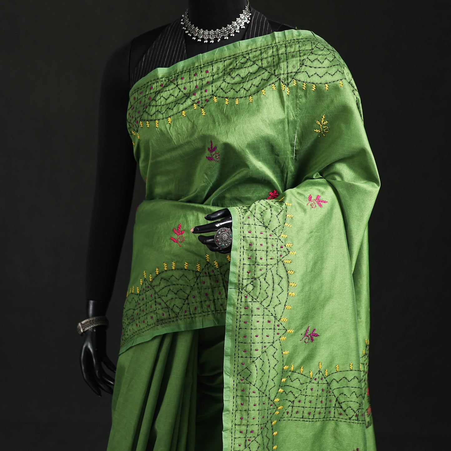 Hand Embroidered Silk Saree 73
