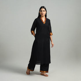 Buy Cotton Black Dharwad Kurta Set with Palazzo & Dupatta