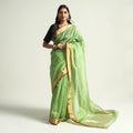 Buy Traditional Chanderi Silk Handloom Saree with Zari Border & Buti Online at iTokri.com