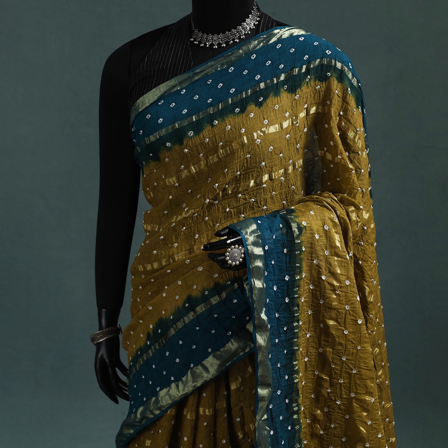 Kutch Tie-Dye Bandhani Cotton Saree with Blouse Piece 16