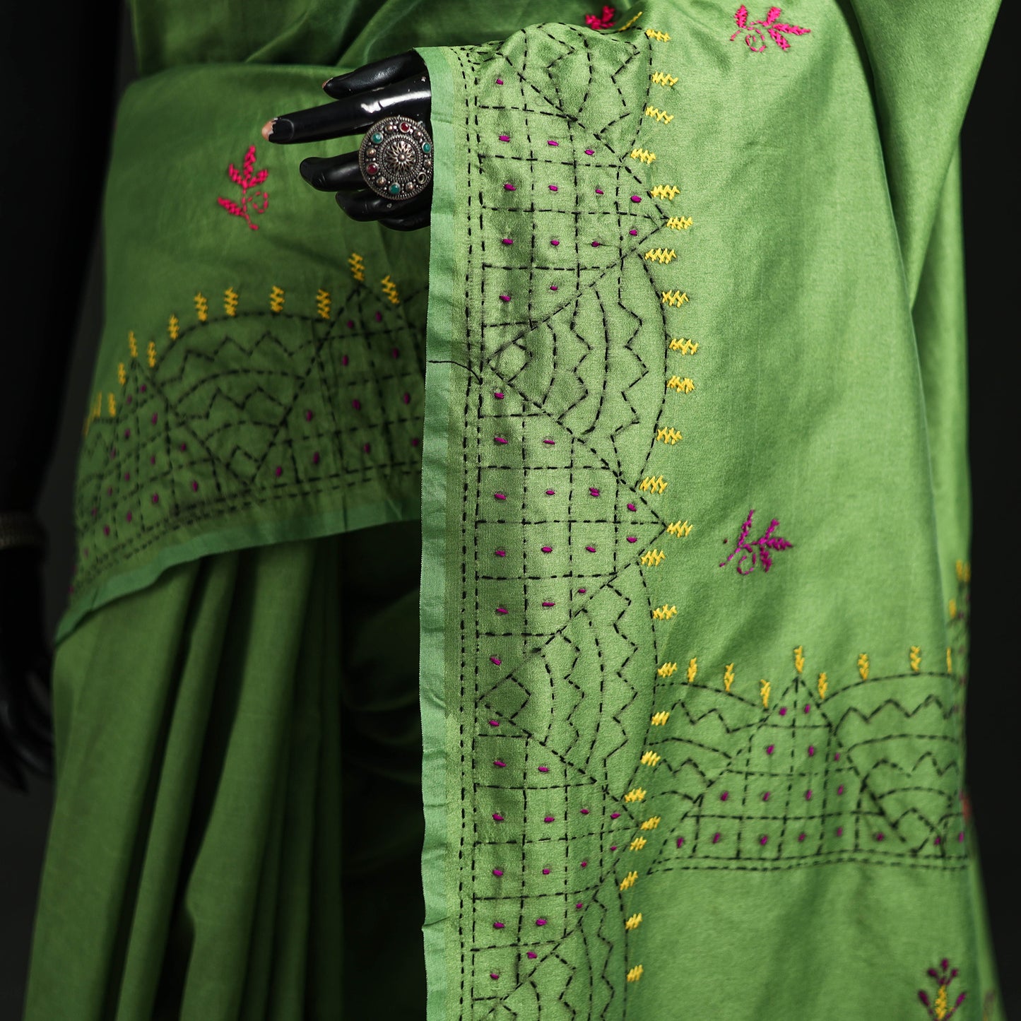 Hand Embroidered Silk Saree 73