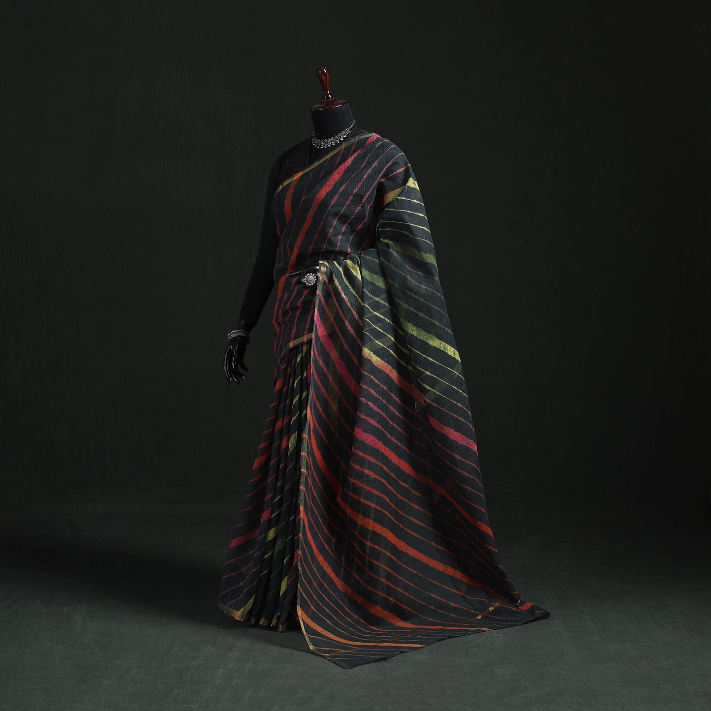 Tie-Dye Kota Doria Cotton Leheriya Saree 10