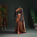 Kanjeevaram Pure Handloom Mulberry Silk Handpainted Srikalahasti Pen Kalamkari Saree with Zari Work 16