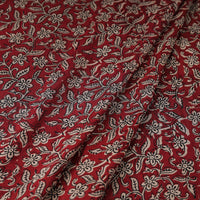 Red - Mulberry Silk Bagh Print Fabric 09