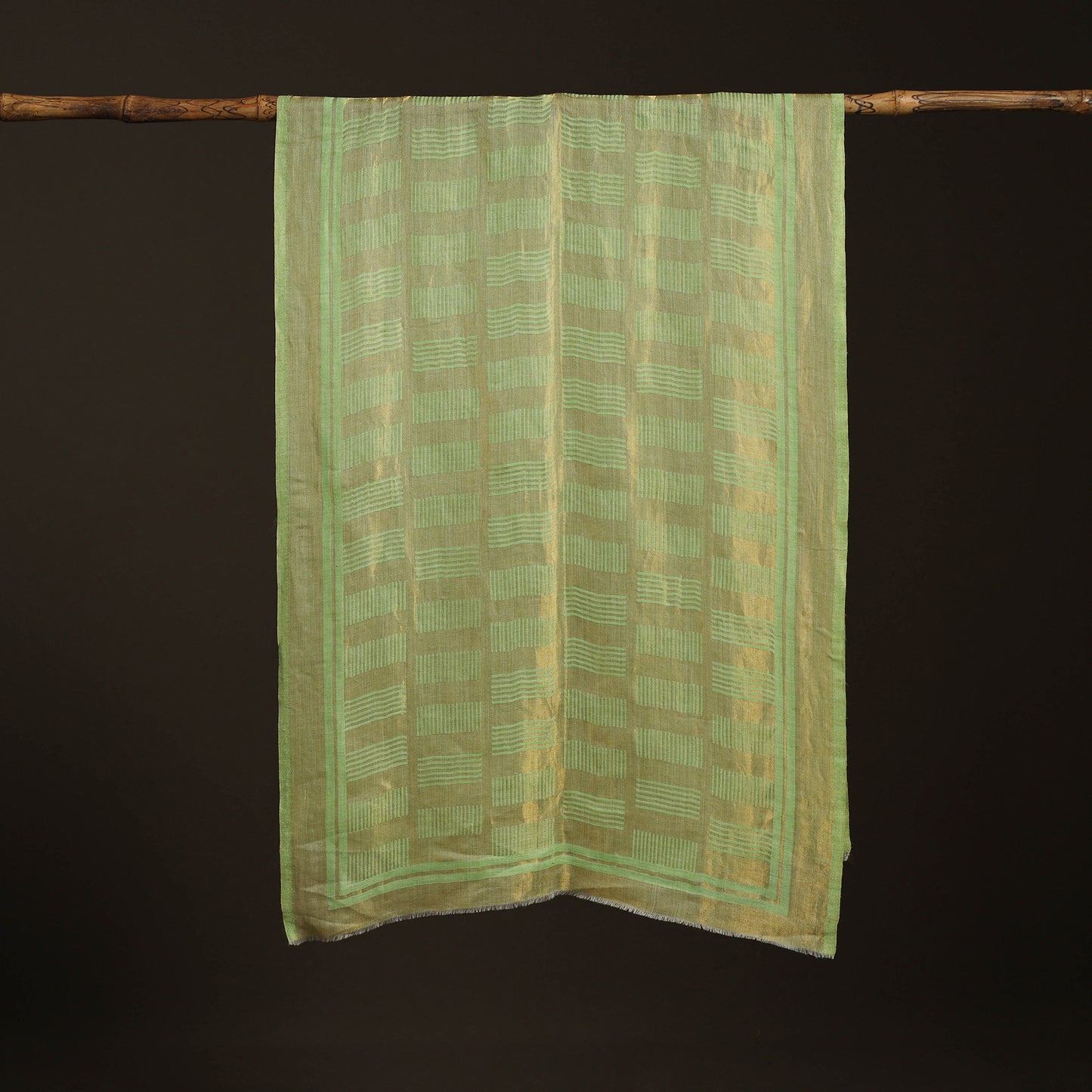 Plain Zari Weave Fine Wool Stole for Women 52