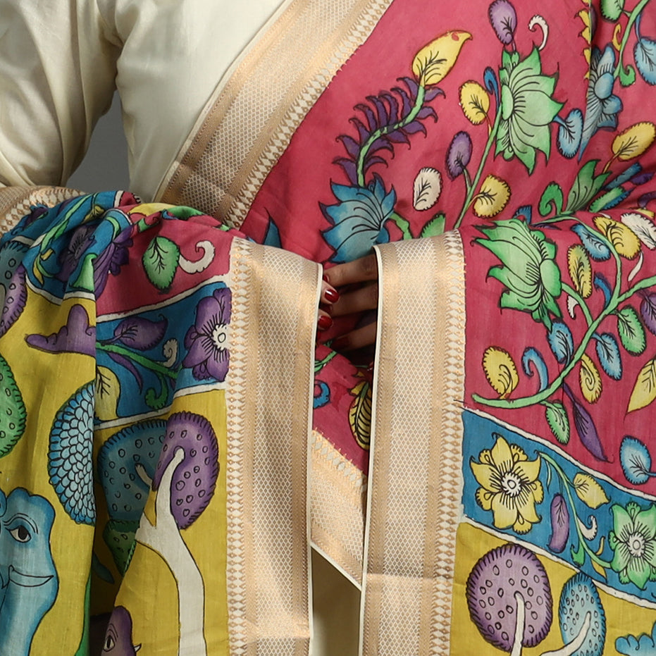 kalamkari handpainted dupatta