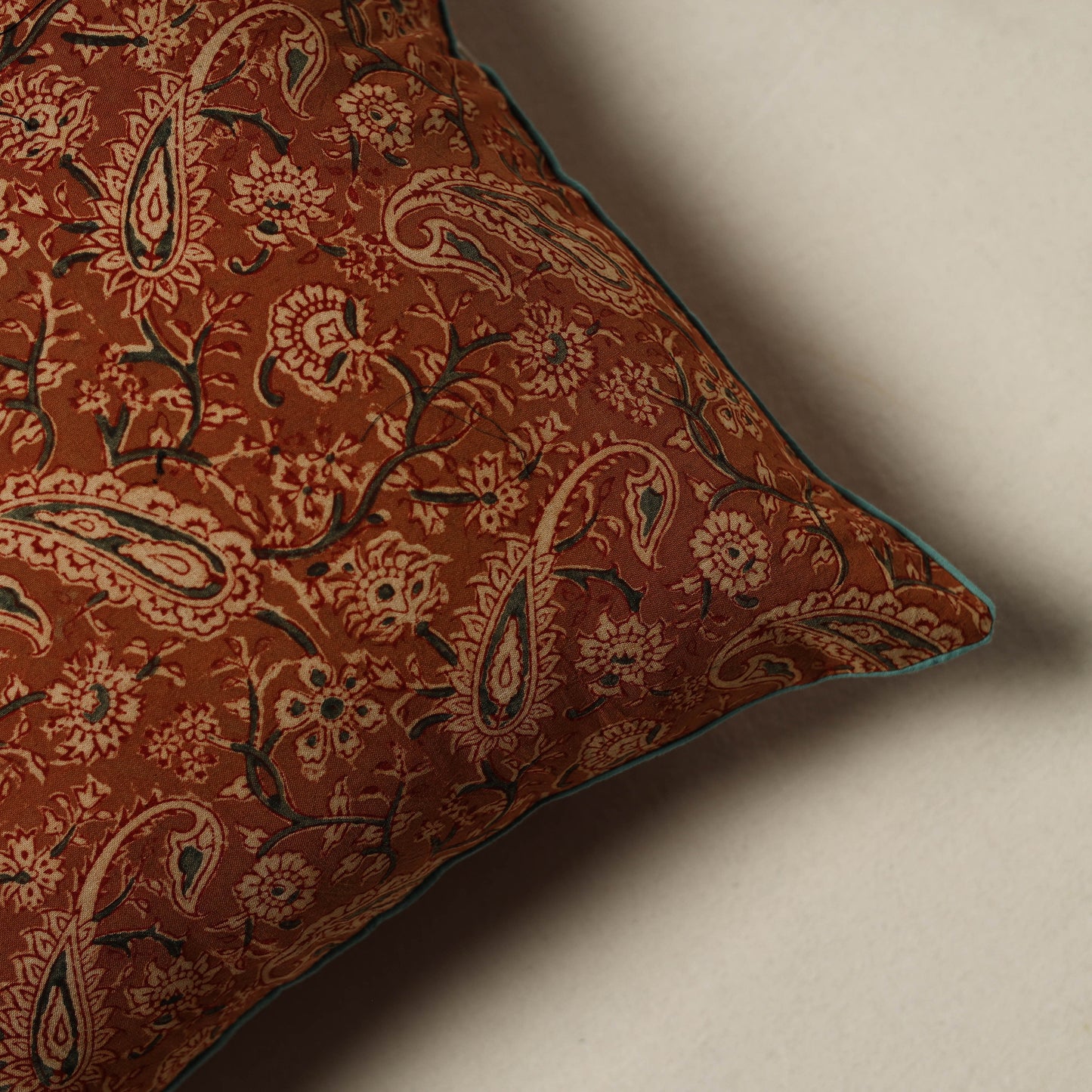 Kalamkari Hand Block Print Cushion Cover (16 x 16 in) 56