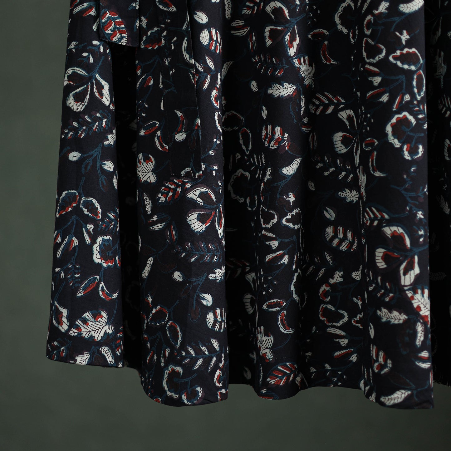 Bagru Hand Block Print Natural Dyed Cotton Wrap Around Skirt 31
