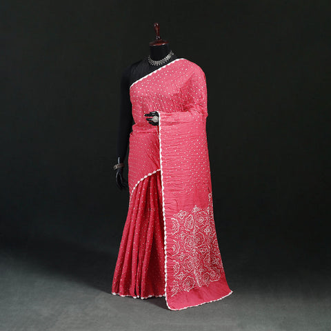 Kutch Bandhani Tie-Dye Cotton Saree 29