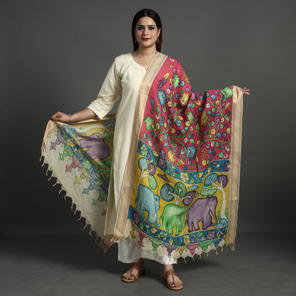 kalamkari handpainted dupatta