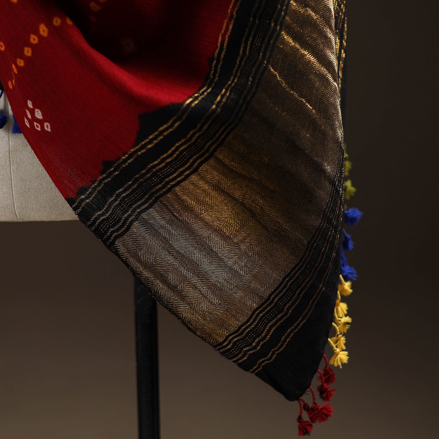 Kutch Bandhani Handwoven Merino Wool Shawl 44