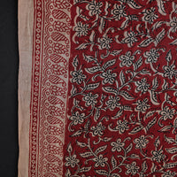 Red - Mulberry Silk Bagh Print Fabric 09