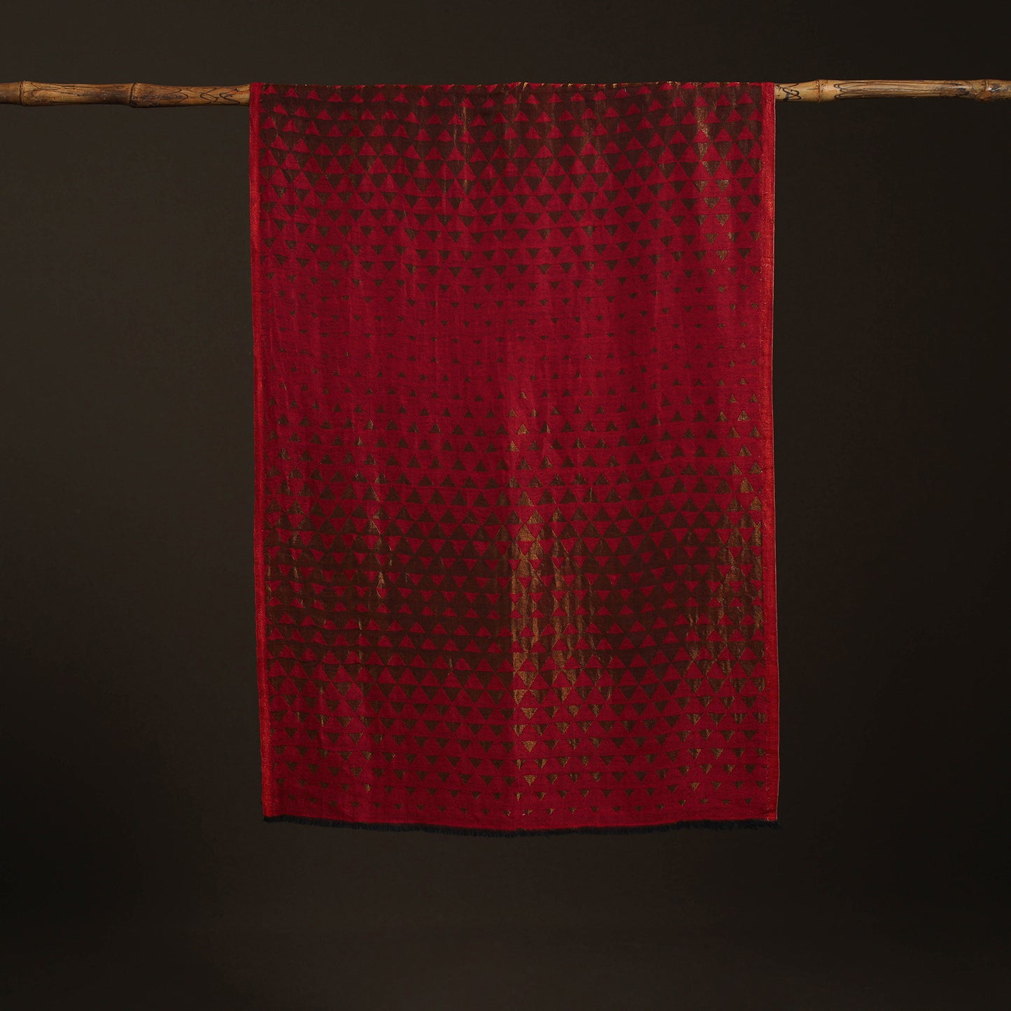 Pyramid Zari Weave Fine Wool Stole for Women 54