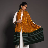 Brown - Kutch Mirror Work Handwoven Bandhani Tie-Dye Bagida Woolen Shawl