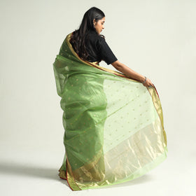 Buy Traditional Chanderi Silk Handloom Saree with Zari Border & Buti Online at iTokri.com