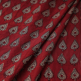  Red Mulberry Silk Bagh Print Fabric