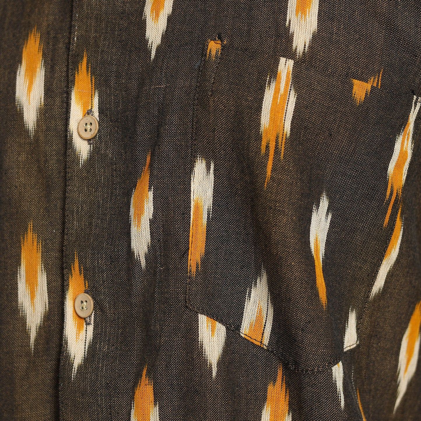 Buy Green Pochampally Ikat Weave Cotton Men Half Sleeve Shirt 03 Online at iTokri.com
