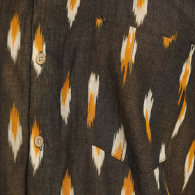 Buy Green Pochampally Ikat Weave Cotton Men Half Sleeve Shirt 03 Online at iTokri.com