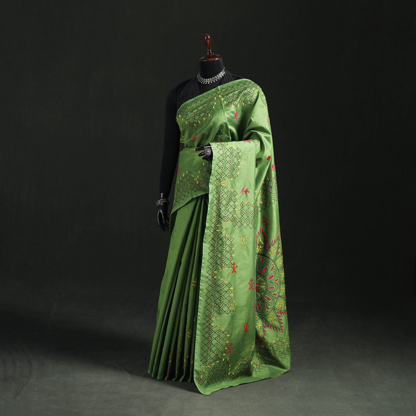 Hand Embroidered Silk Saree 74