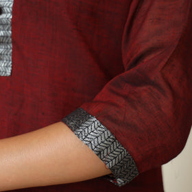 Maroon - Dharwad Cotton Kurta with Palazzo & Dupatta Set 12