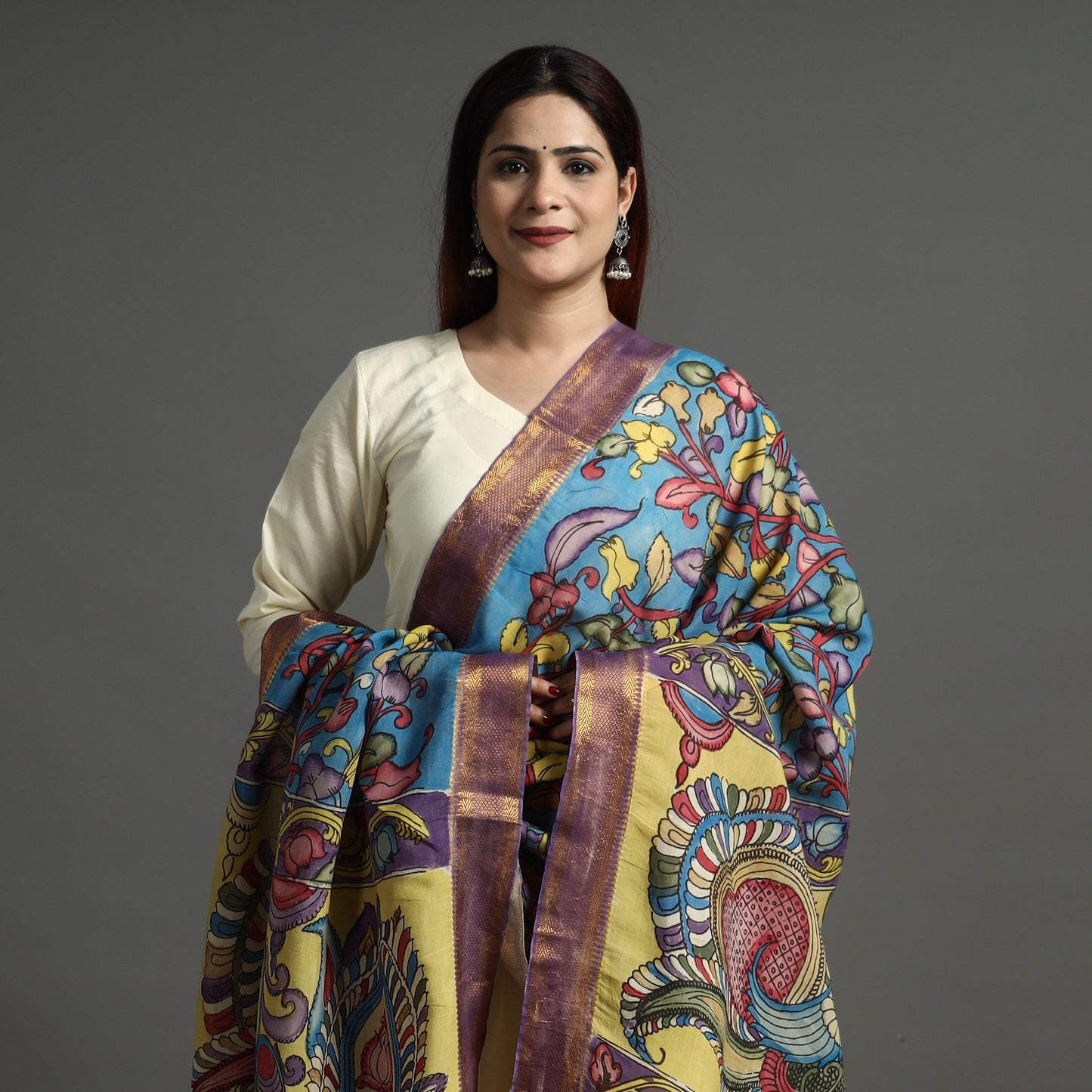 Kalamkari Handpainted Dupatta