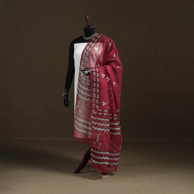 Akola Hand Block Print Natural Dyed Kota Doria Cotton Dupatta 27