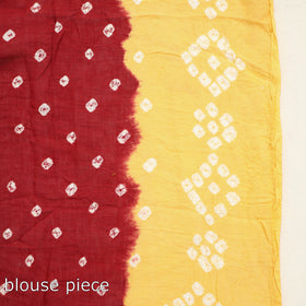 Red Kutch Bandhani Tie-Dye Cotton Saree with Blouse Piece 